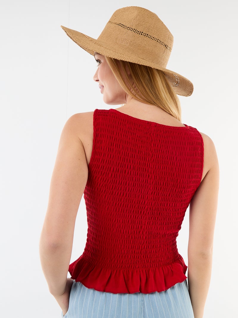 T-shirt senza maniche stretch Rosso - Kiabi