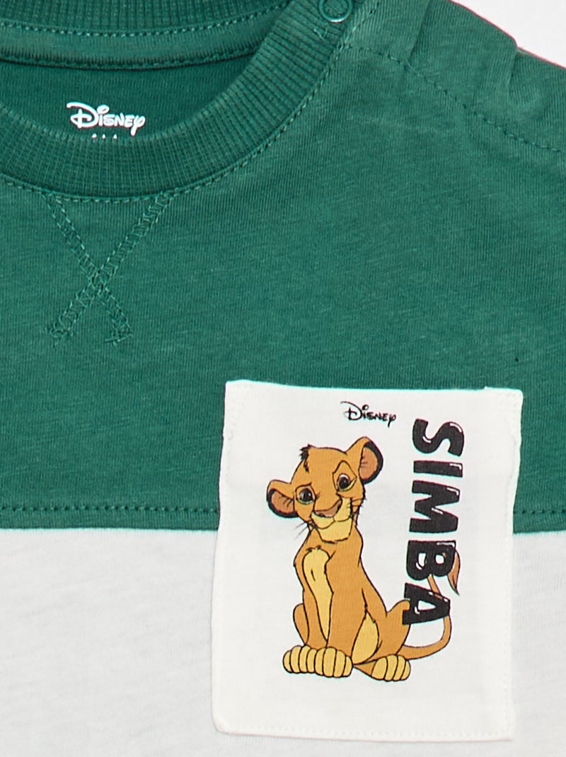T-Shirt "Simba" mit Brusttasche "Disney" Grün - Kiabi