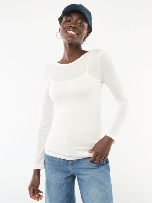 T-shirt smanicato 2-in-1 - Kiabi