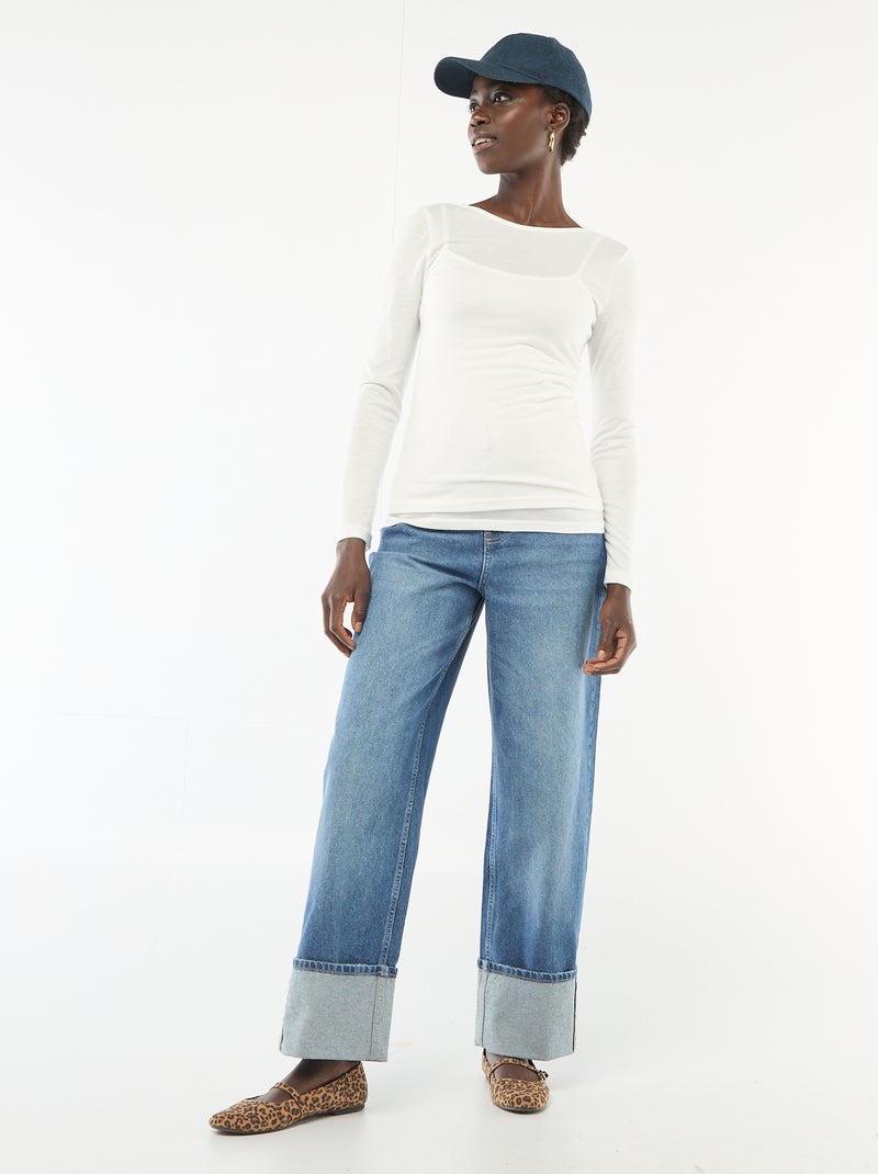 T-shirt smanicato 2-in-1 Bianco - Kiabi