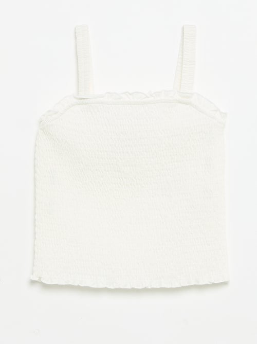 T-shirt smoké à bretelles - Kiabi