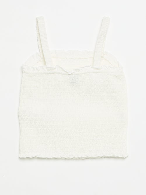 T-shirt smoké à bretelles - Kiabi