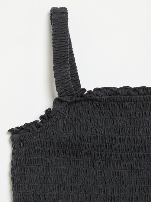 T-shirt smoké à bretelles - Kiabi