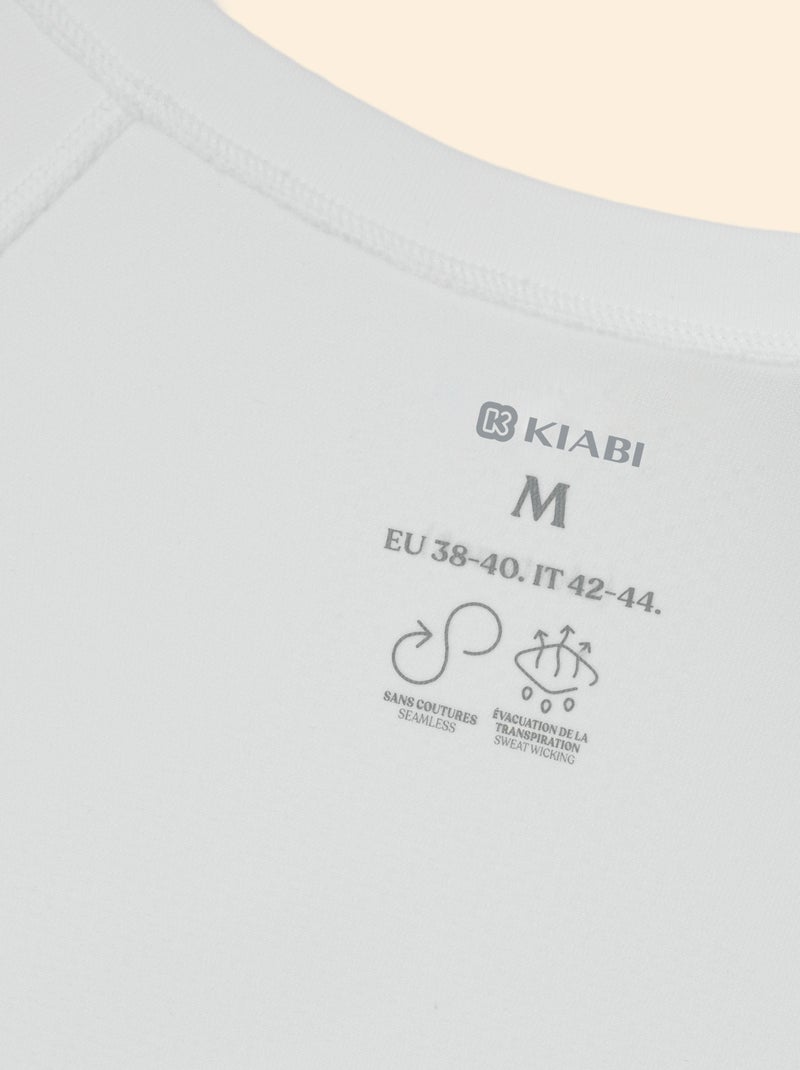 T-shirt sport effetto seconda pelle Bianco - Kiabi