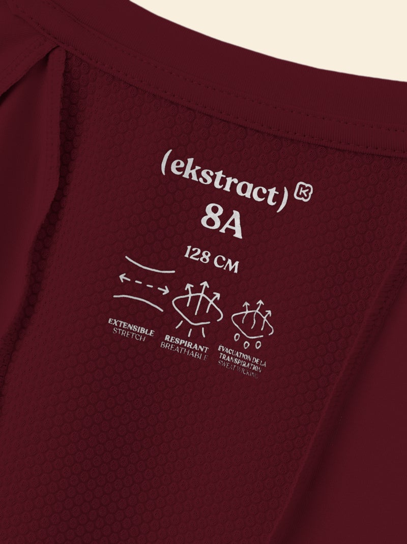 T-shirt sport fluido a maniche corte (Ekstract) Rosso - Kiabi