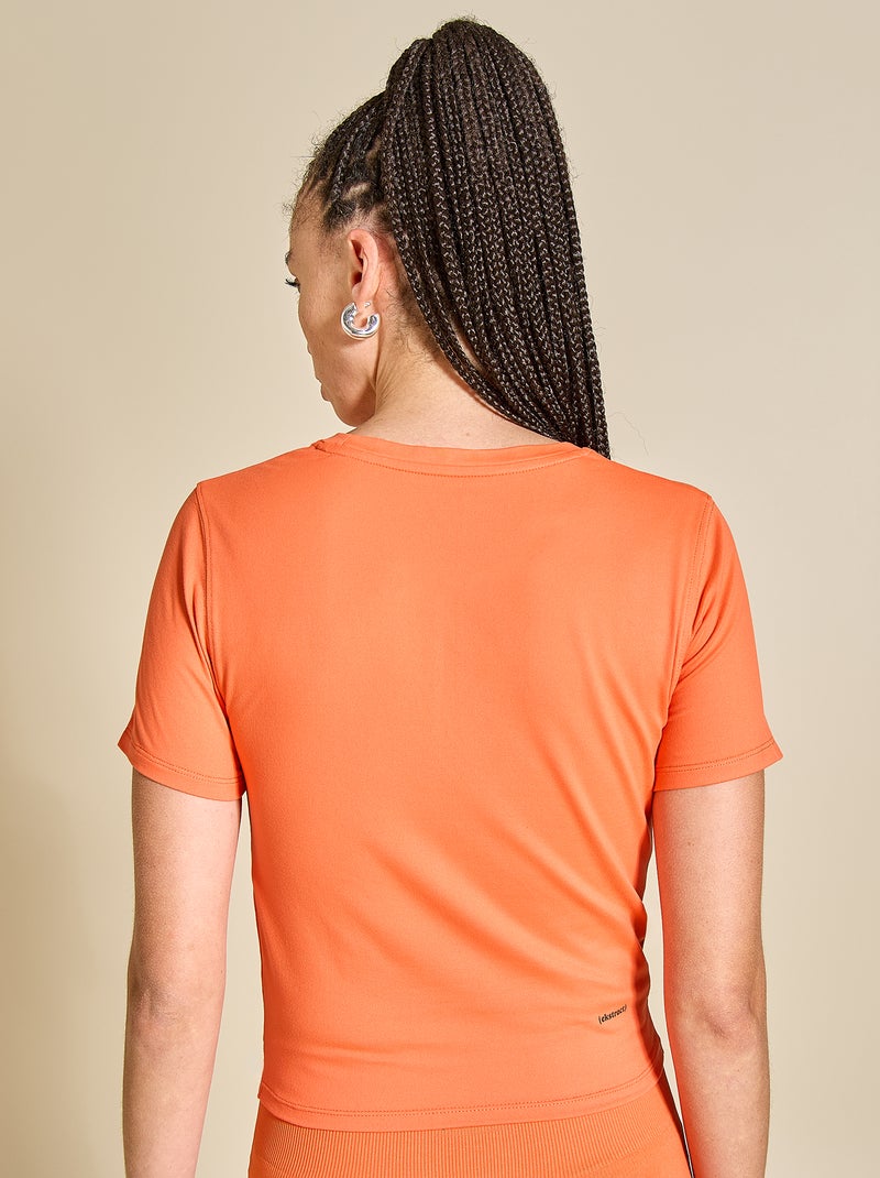 T-shirt sportiva arricciata - (ekstract) Arancione - Kiabi