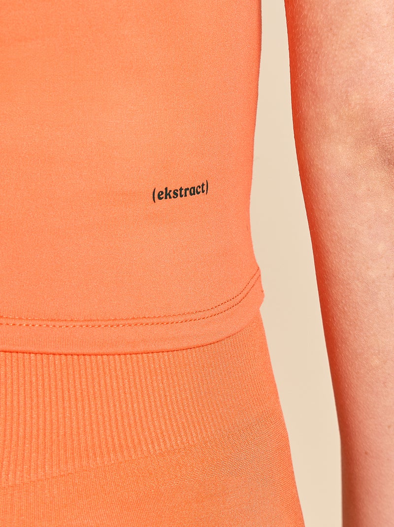 T-shirt sportiva arricciata - (ekstract) Arancione - Kiabi