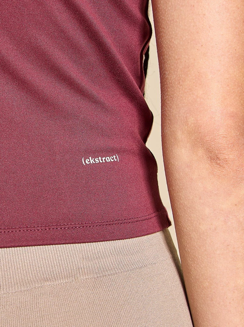 T-shirt sportiva arricciata - (ekstract) Rosso - Kiabi