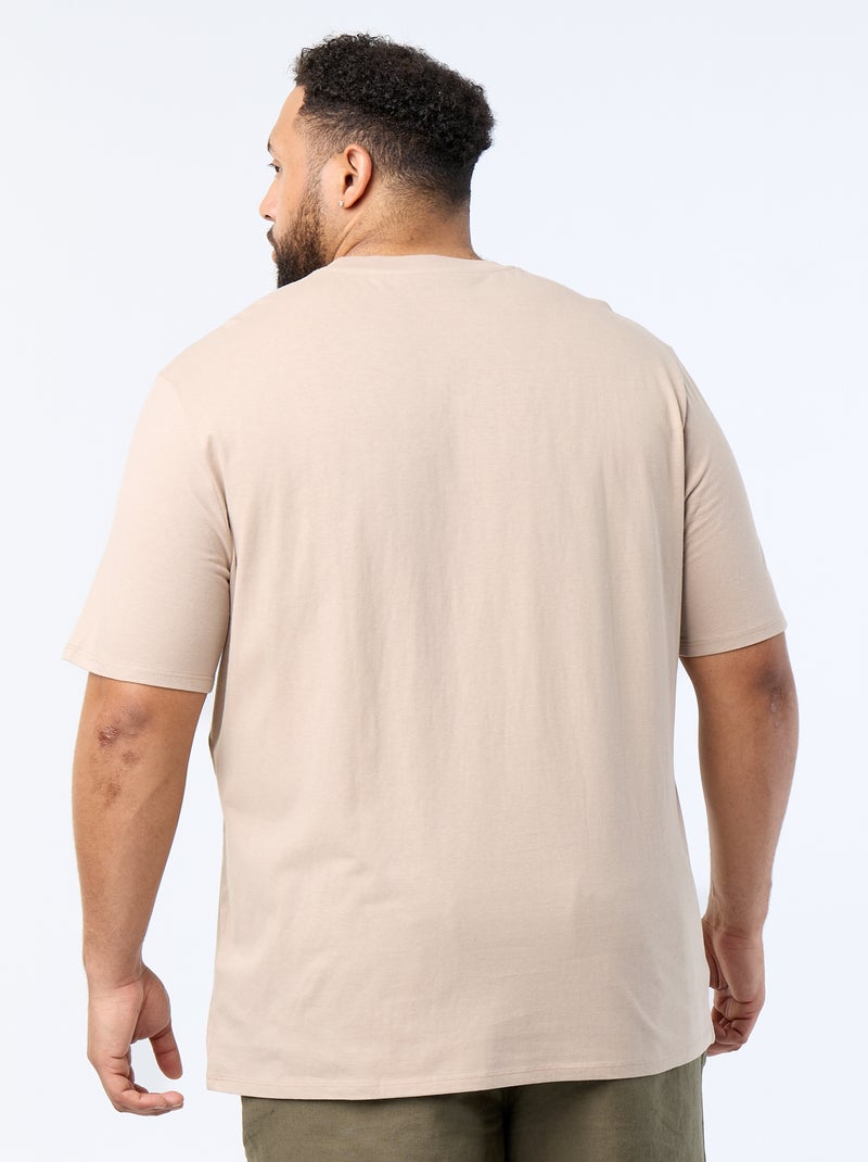 T-shirt stampata a maniche corte Beige - Kiabi