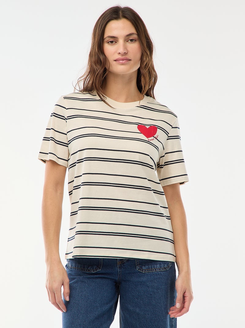 T-shirt stampata a maniche corte Bianco - Kiabi
