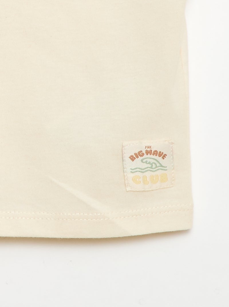 T-shirt stampata a maniche corte Bianco - Kiabi