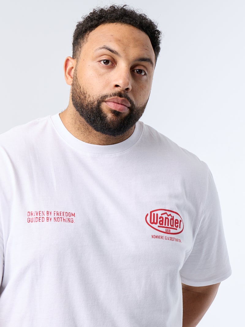 T-shirt stampata a maniche corte Bianco - Kiabi