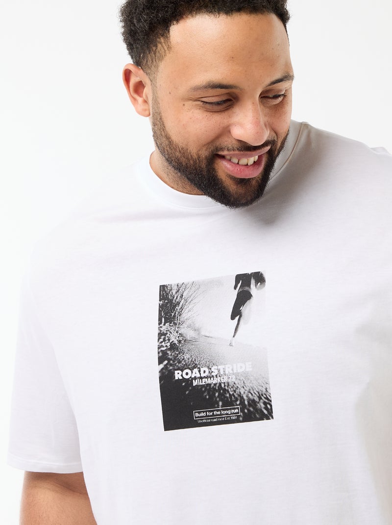 T-shirt stampata a maniche corte e girocollo Bianco - Kiabi
