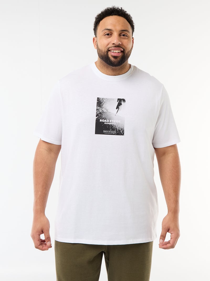 T-shirt stampata a maniche corte e girocollo Bianco - Kiabi