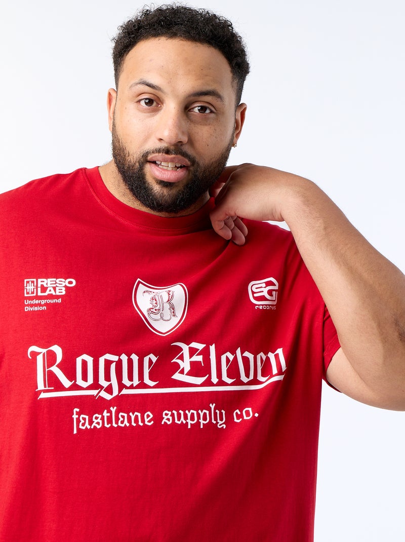 T-shirt stampata a maniche corte Rosso - Kiabi