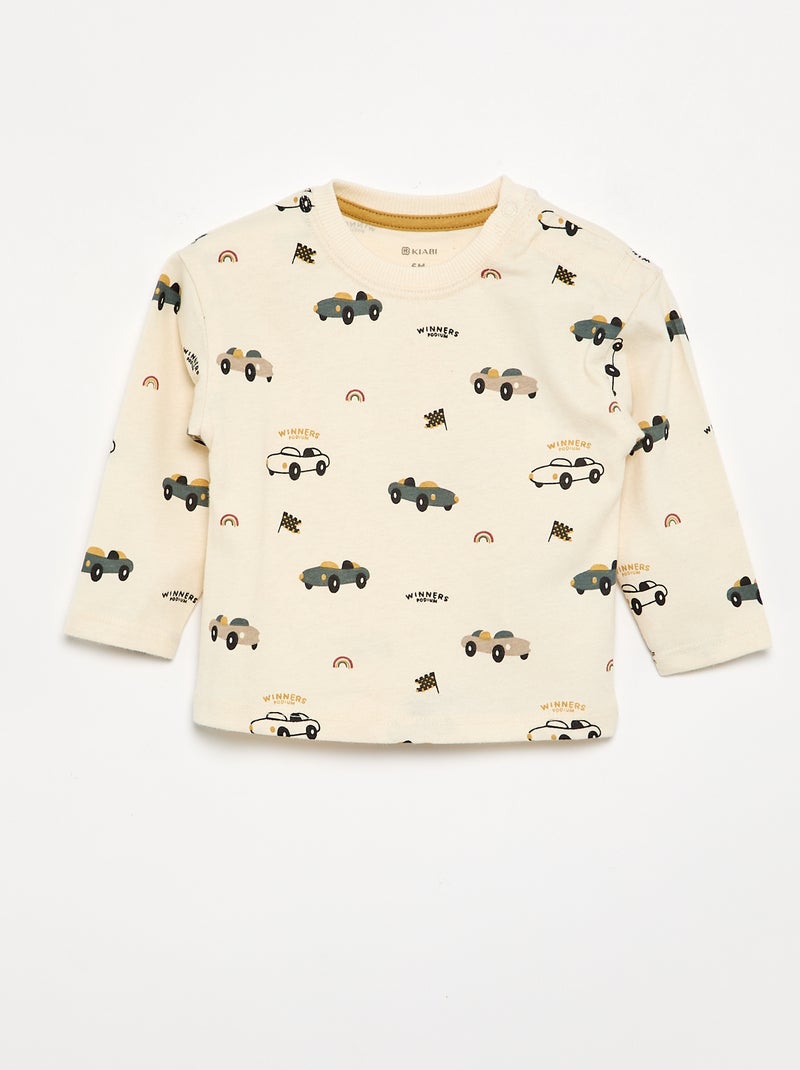 T-shirt stampata a maniche lunghe Bianco - Kiabi