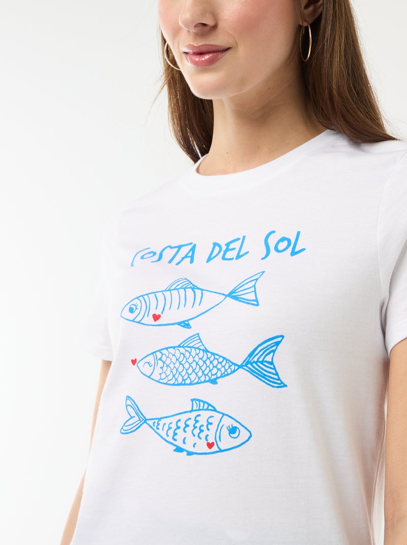 T-shirt stampata Bianco - Kiabi