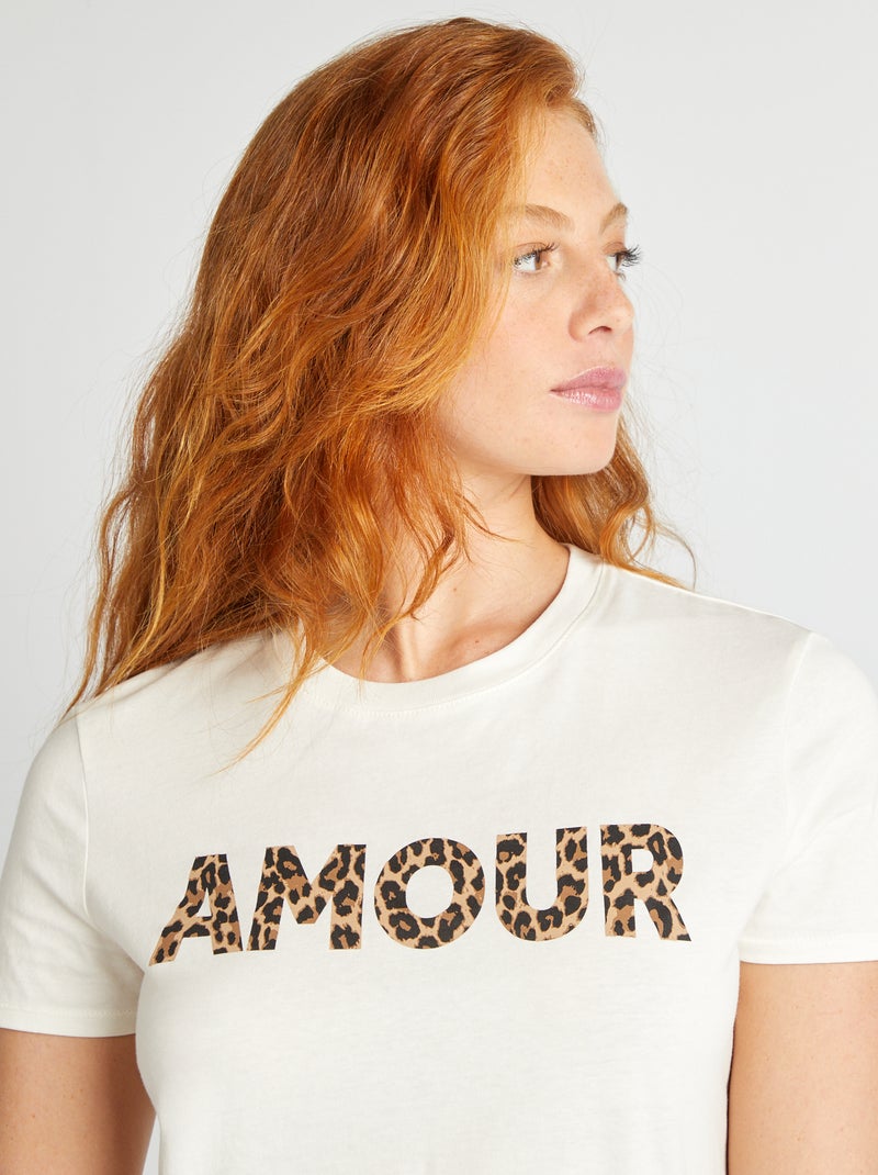 T-shirt stampata Bianco Ecru - Kiabi