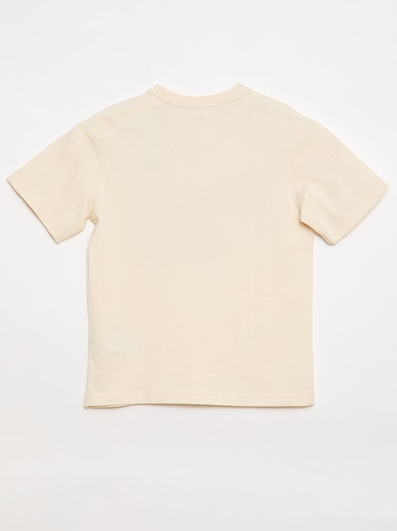 T-shirt stampata con messaggio Beige - Kiabi