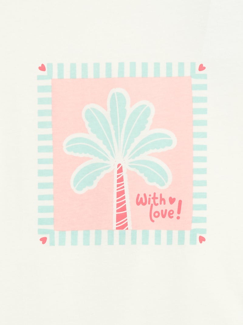 T-shirt stampata con messaggio Bianco - Kiabi