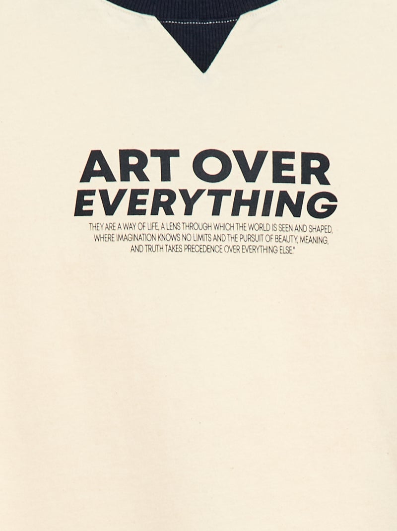 T-shirt stampata con messaggio Bianco - Kiabi