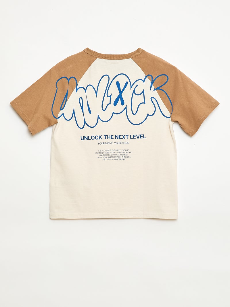 T-shirt stampata con messaggio Bianco - Kiabi