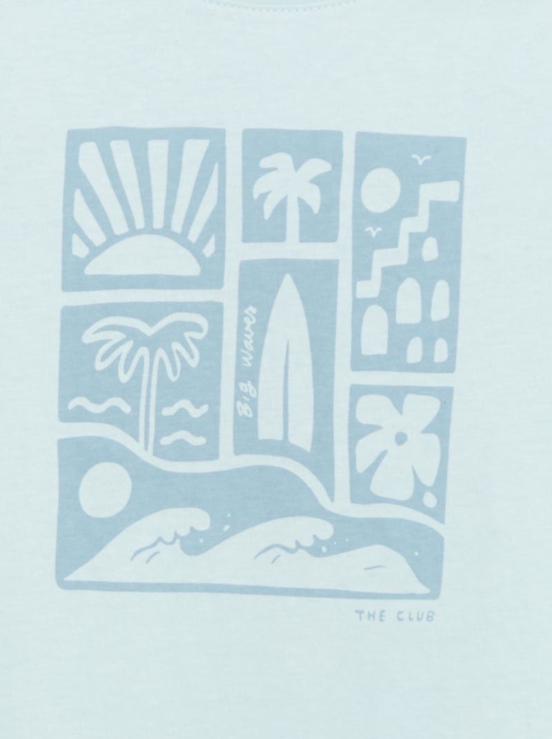 T-shirt stampata con messaggio Blu - Kiabi