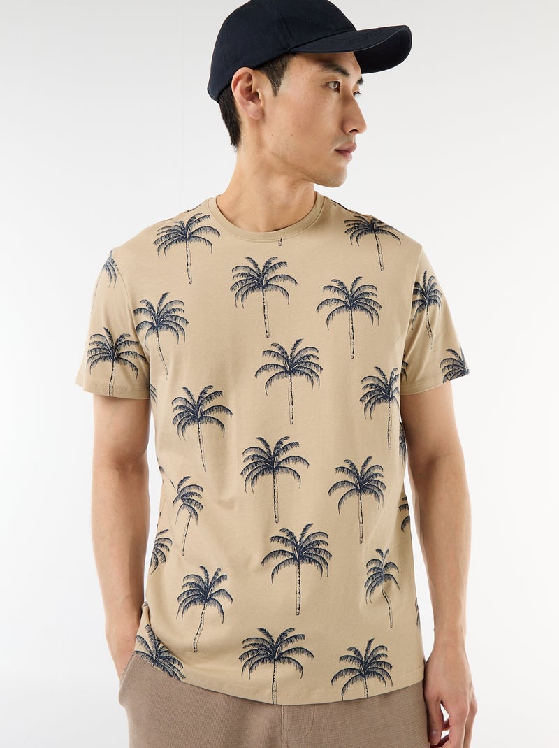 T-shirt stampata fantasia Beige - Kiabi