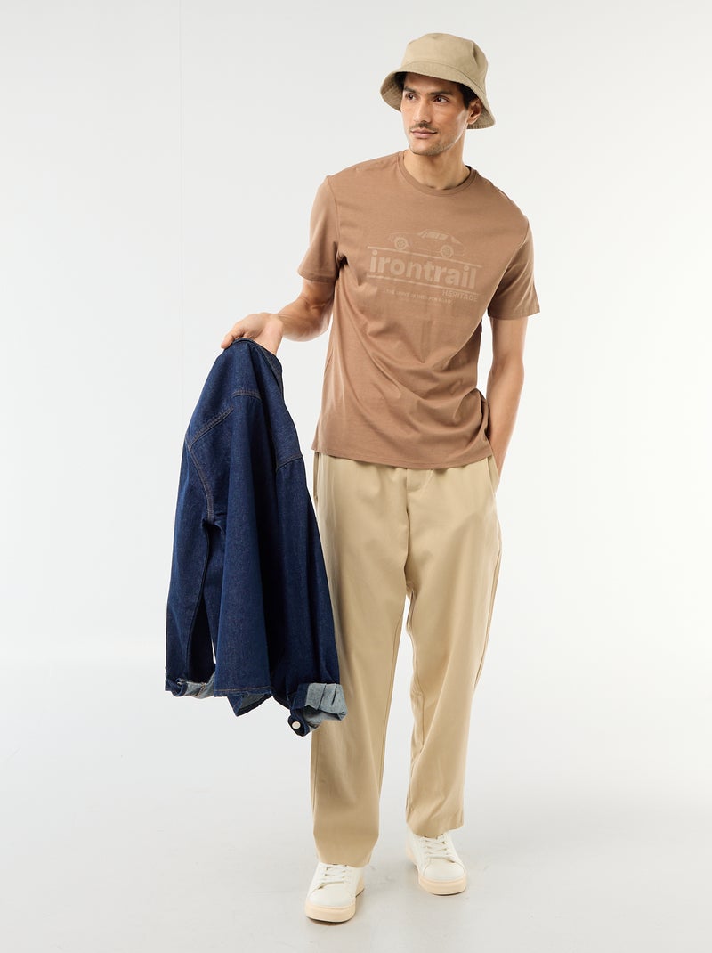 T-shirt stampata fantasia Marrone - Kiabi