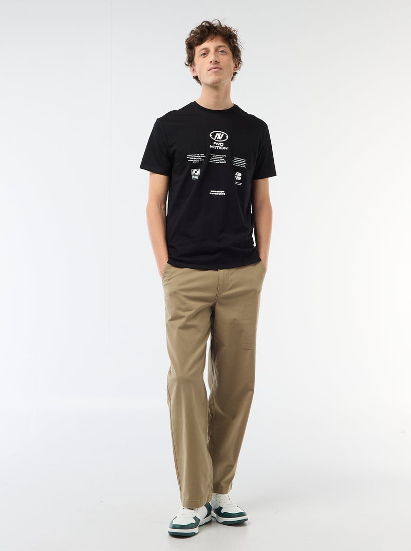 T-shirt stampata fantasia Nero - Kiabi