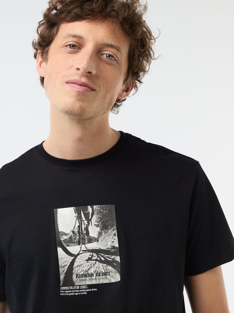 T-shirt stampata fantasia Nero - Kiabi