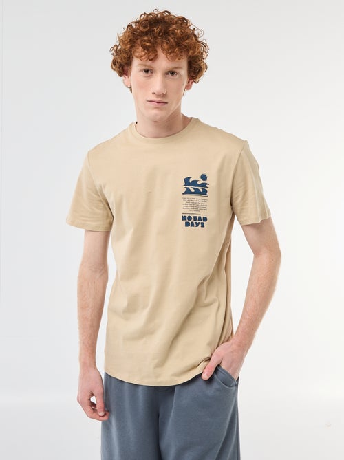 T-shirt stampata in cotone a tinta unita - Kiabi