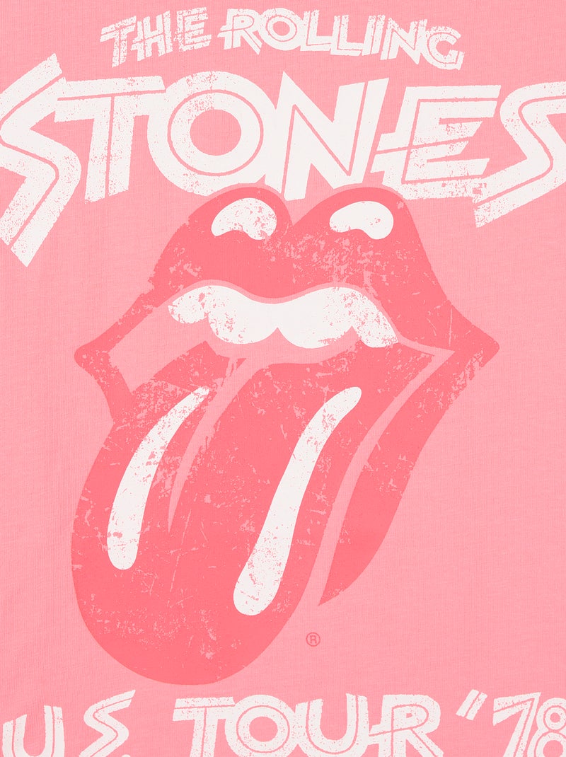 T-shirt stampata 'Rolling Stones' in cotone Rosa - Kiabi