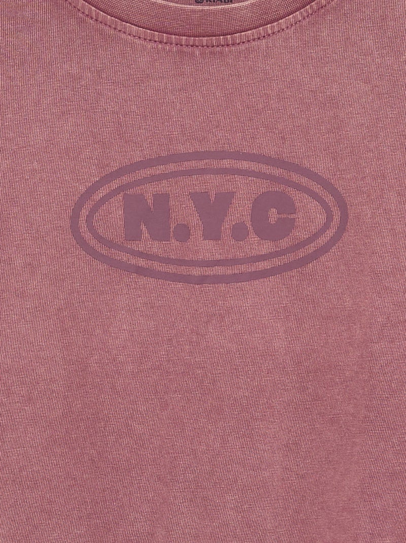 T-shirt stampato a maniche lunghe Marrone - Kiabi