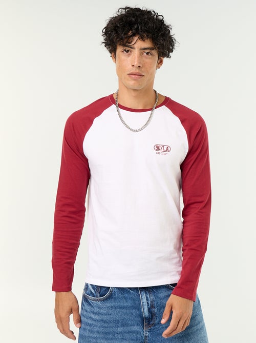 T-shirt stampato con maniche lunghe raglan - Kiabi