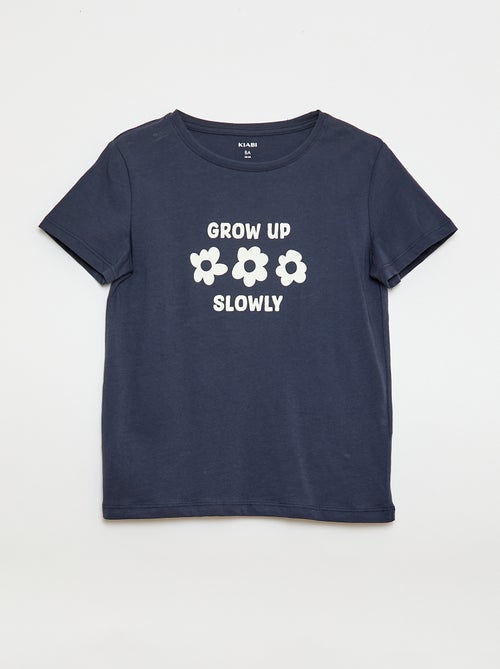 T-shirt stampato con messaggio a maniche corte - Kiabi