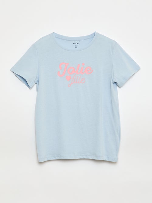 T-shirt stampato con messaggio a maniche corte - Kiabi