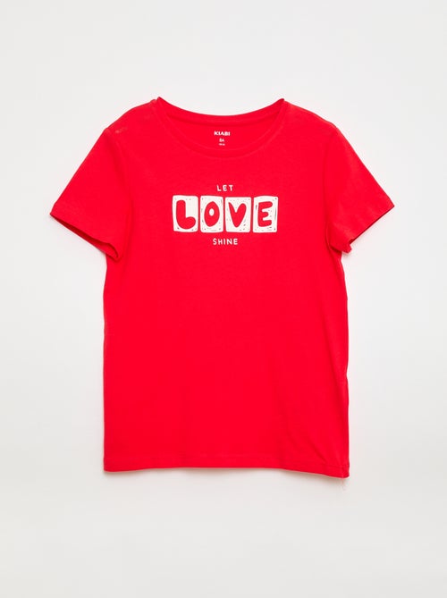 T-shirt stampato con messaggio a maniche corte - Kiabi