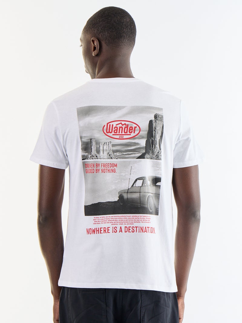 T-shirt stampato fantasia a maniche corte Bianco - Kiabi