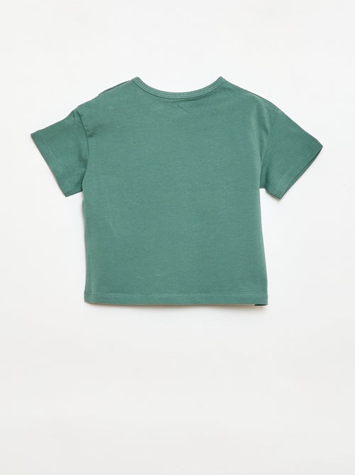 T-shirt stampato tropicale a maniche corte in cotone - Kiabi