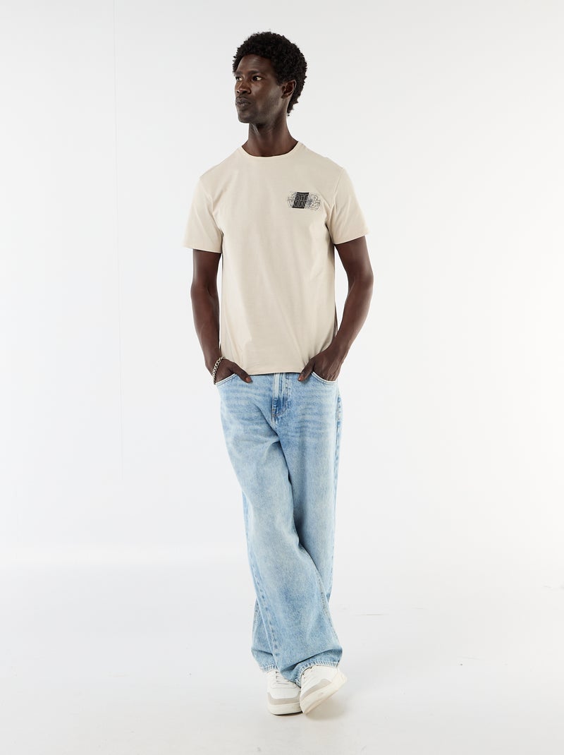 T-shirt 'Star Wars' 'The Mandalorian' à manches courtes Beige - Kiabi