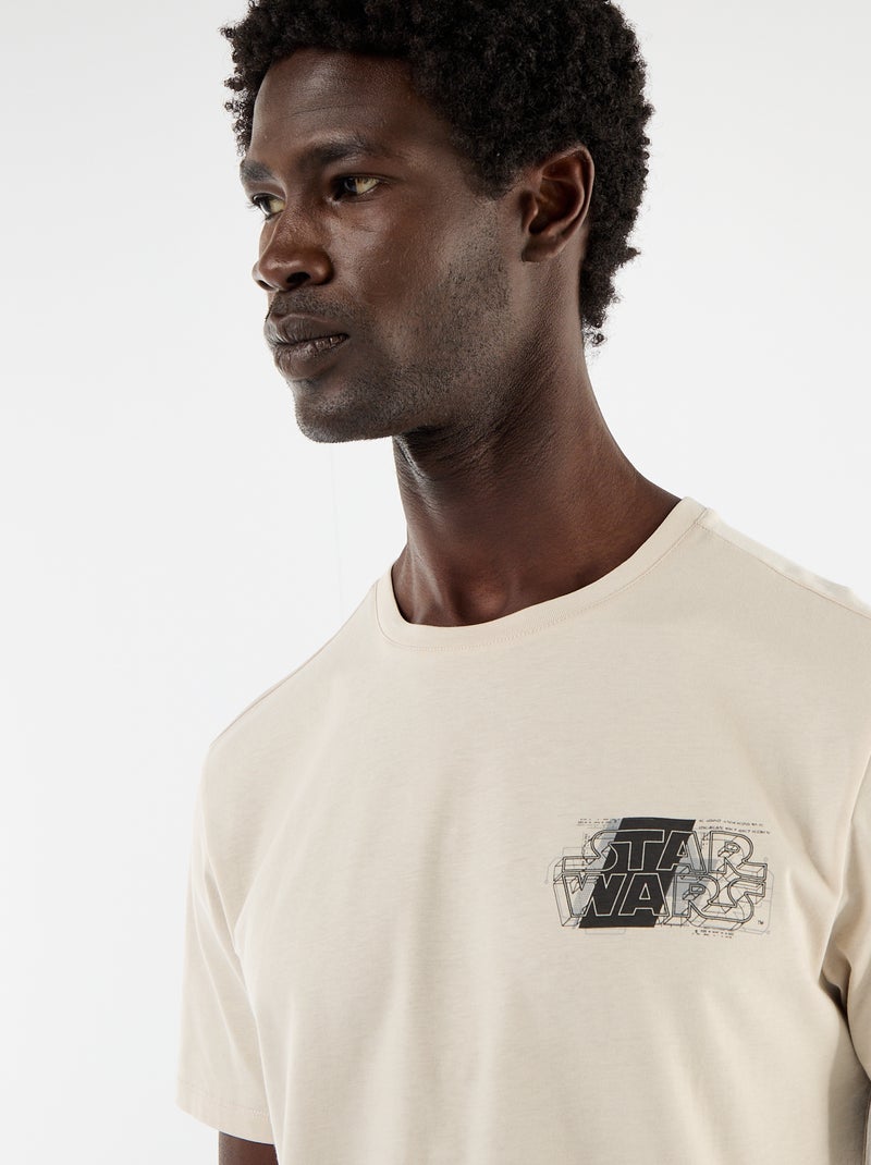 T-shirt 'Star Wars' 'The Mandalorian' à manches courtes Beige - Kiabi