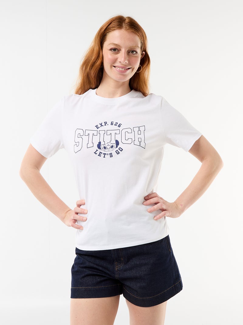 T-shirt 'Stitch' 'Disney' Blanc - Kiabi