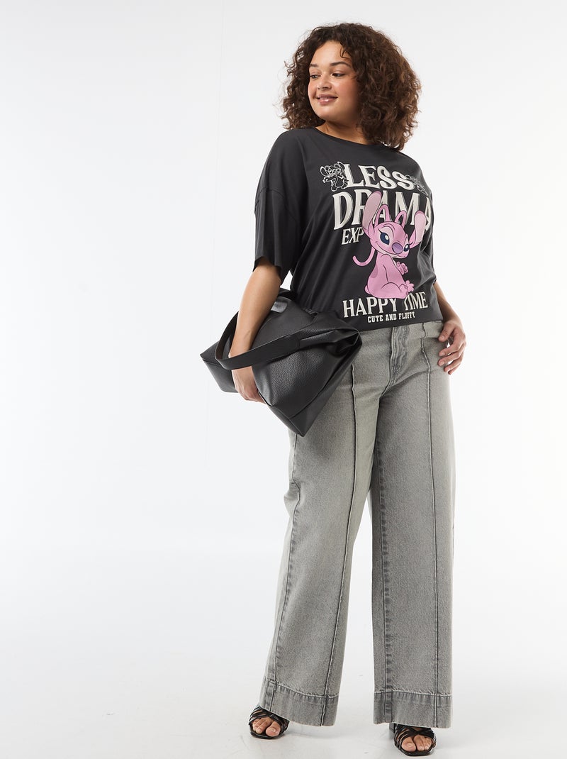 T-shirt 'Stitch' 'Disney' manches courtes Noir - Kiabi