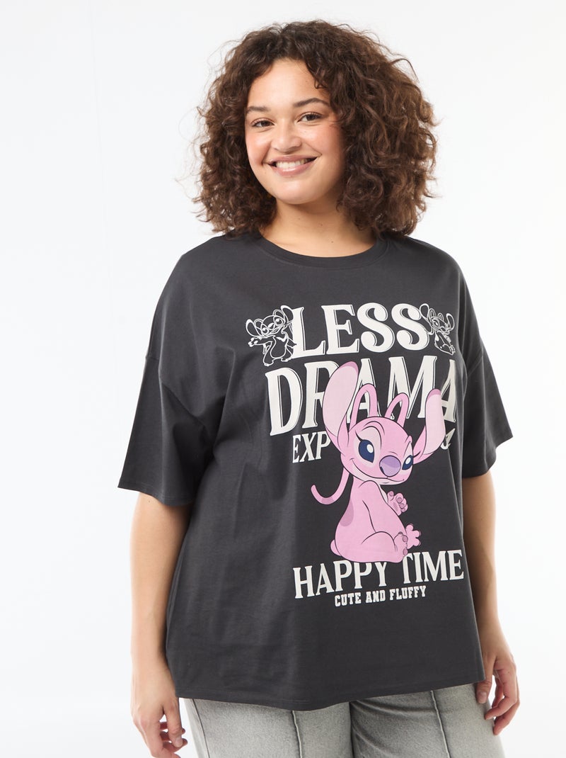 T-shirt 'Stitch' 'Disney' manches courtes Noir - Kiabi