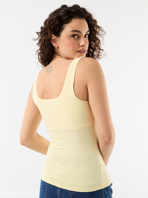 T-shirt stretch à col carré - Kiabi