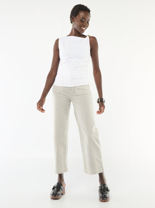 T-shirt stretch avec bijou doré - Kiabi