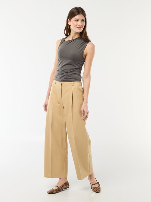 T-shirt stretch uni asymétrique - Kiabi