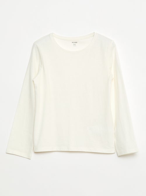 T-shirt tinta unita con spalle arricciate - Kiabi