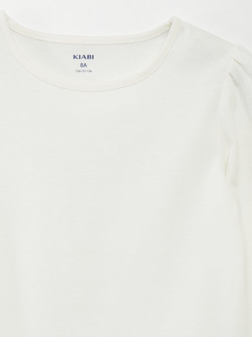 T-shirt tinta unita con spalle arricciate - Kiabi